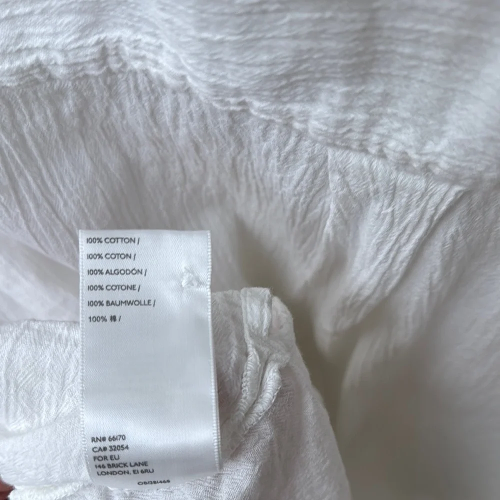 Standard Cloth White Casual Button Down Shirt with Textured Fabric - Picture 14 of 14